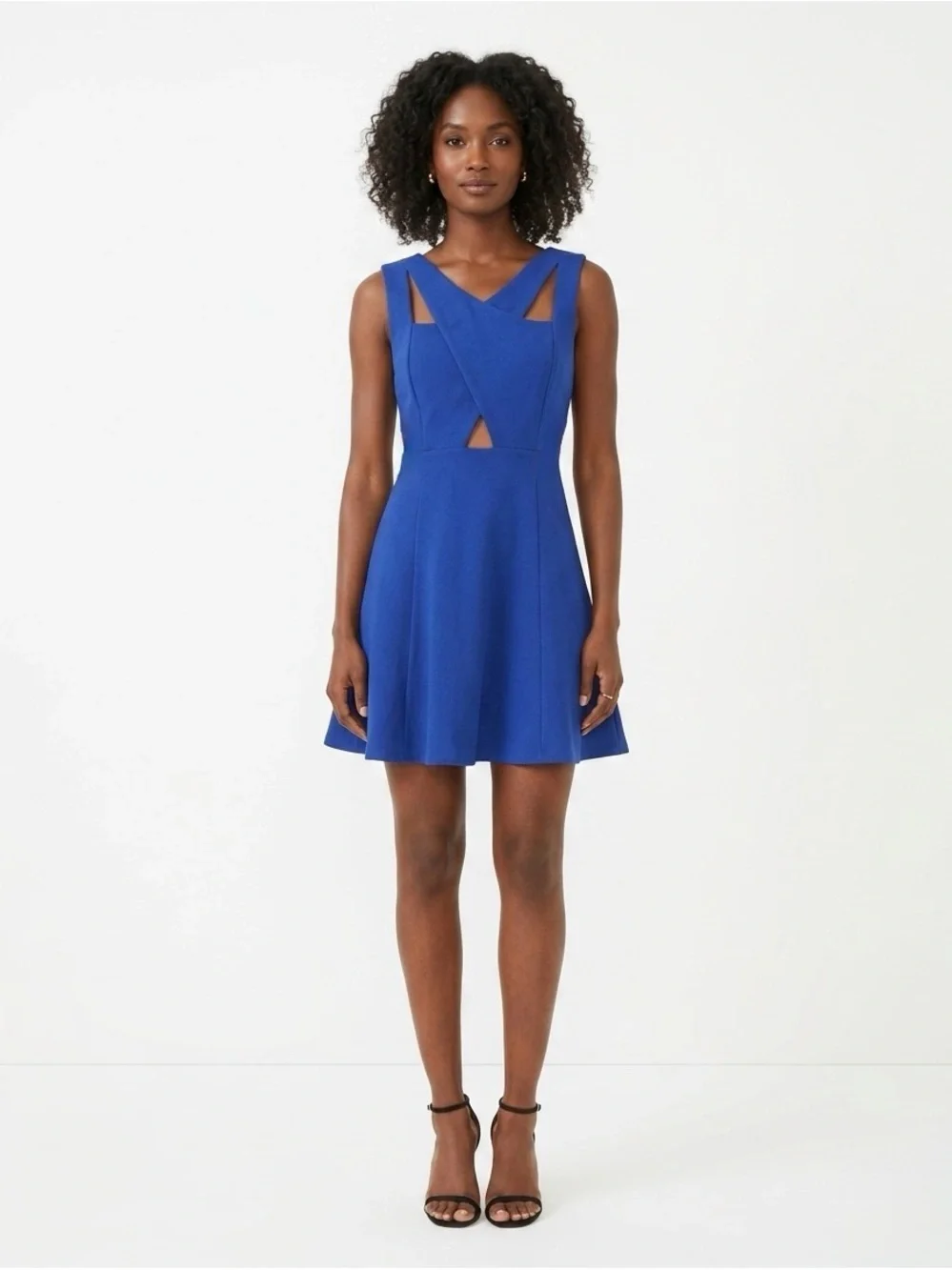 [J.O.A.] Blue Crossover Cut Out Dress